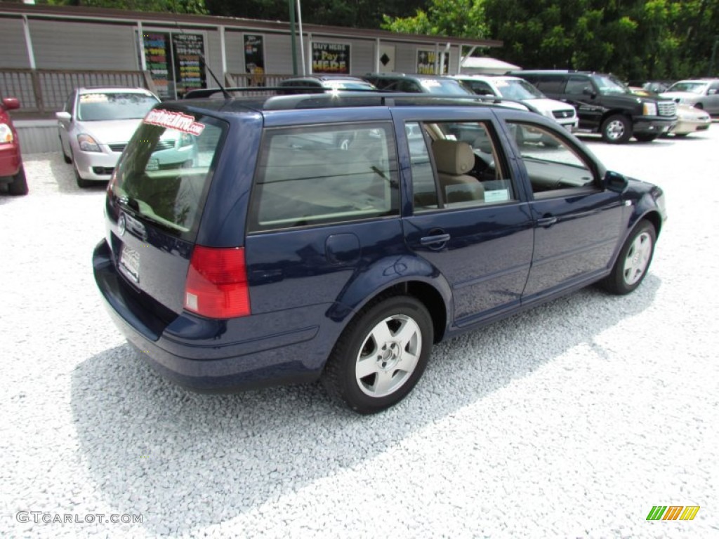 2002 Jetta GLS Wagon - Indigo Blue / Beige photo #4