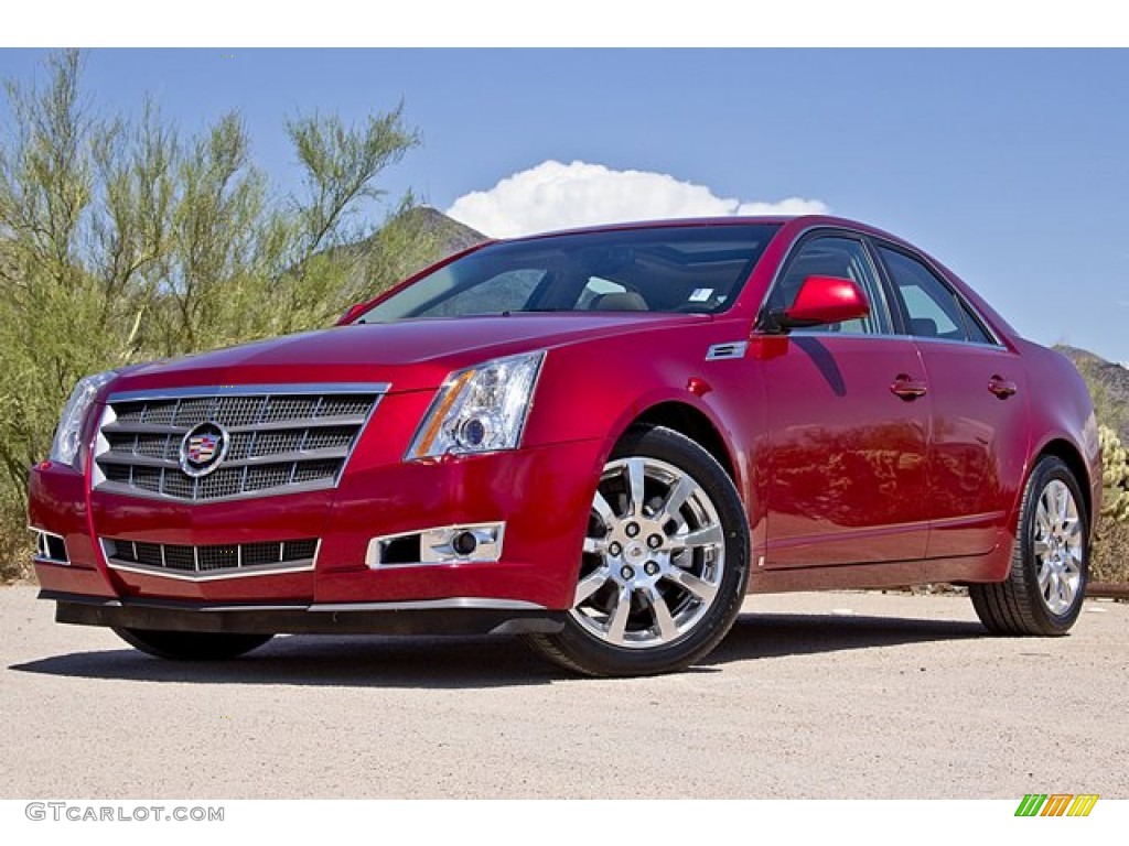 Crystal Red 2008 Cadillac CTS Sedan Exterior Photo #68417183