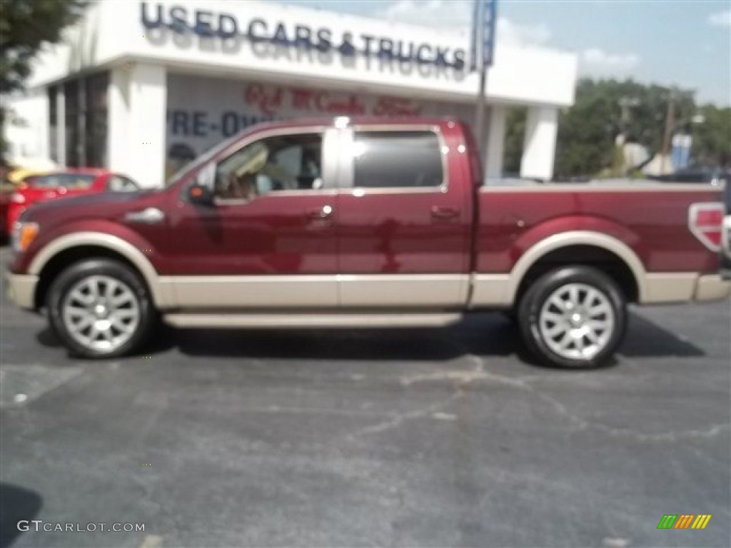 2010 F150 King Ranch SuperCrew - Royal Red Metallic / Chapparal Leather photo #6