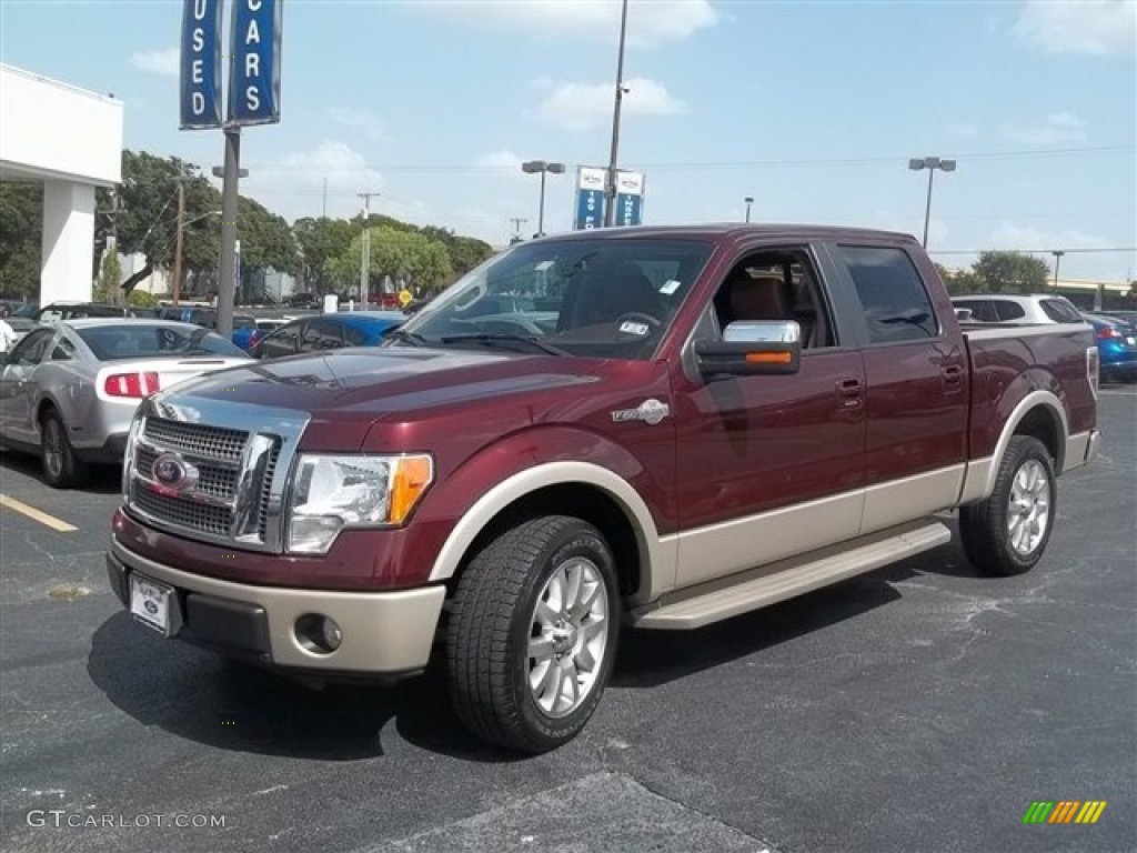2010 F150 King Ranch SuperCrew - Royal Red Metallic / Chapparal Leather photo #7