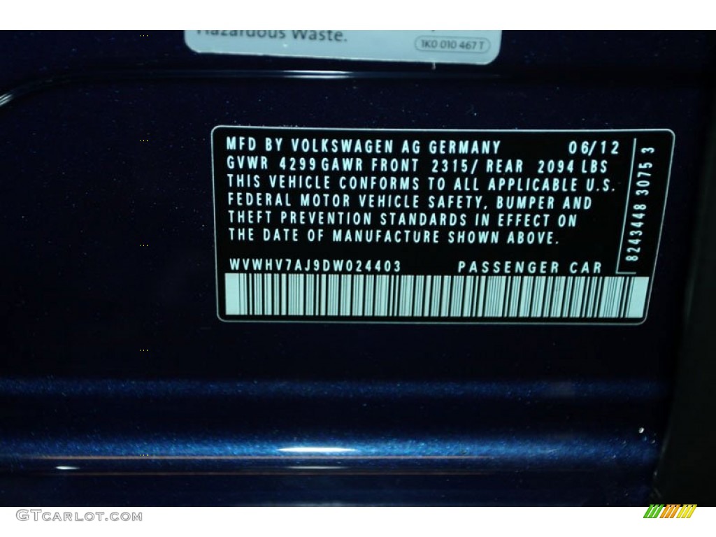 2013 GTI 4 Door Autobahn Edition - Shadow Blue Metallic / Titan Black photo #28