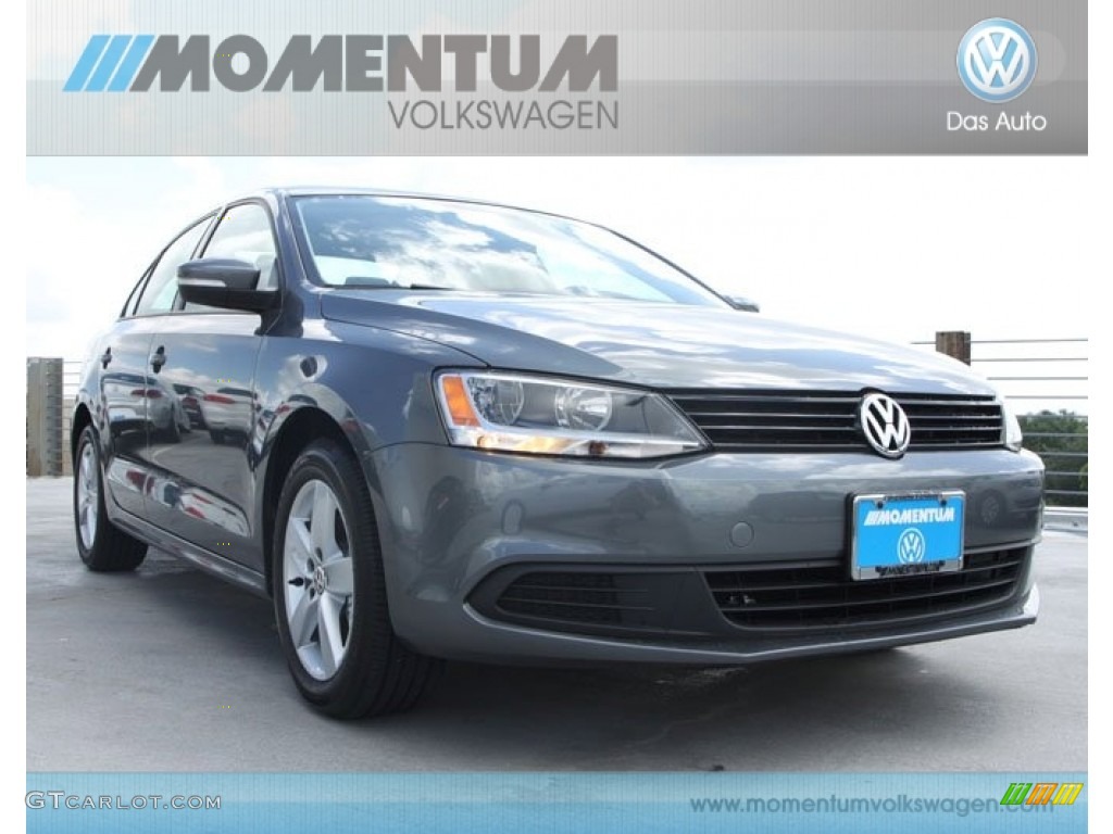 2012 Jetta TDI Sedan - Platinum Gray Metallic / Titan Black photo #1