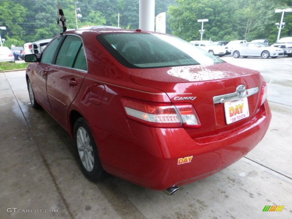 2010 Camry XLE V6 - Barcelona Red Metallic / Bisque photo #4