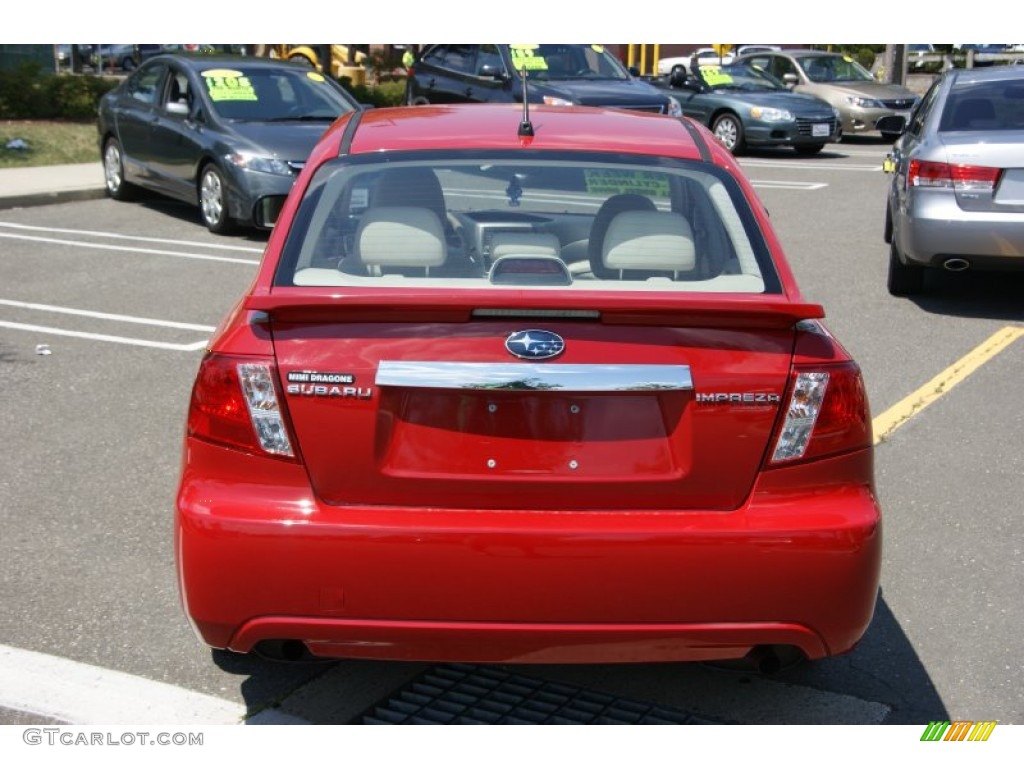 2008 Impreza 2.5i Sedan - Lightning Red / Ivory photo #6