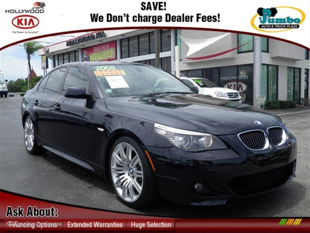 2008 5 Series 550i Sedan - Black Sapphire Metallic / Natural Brown photo #1