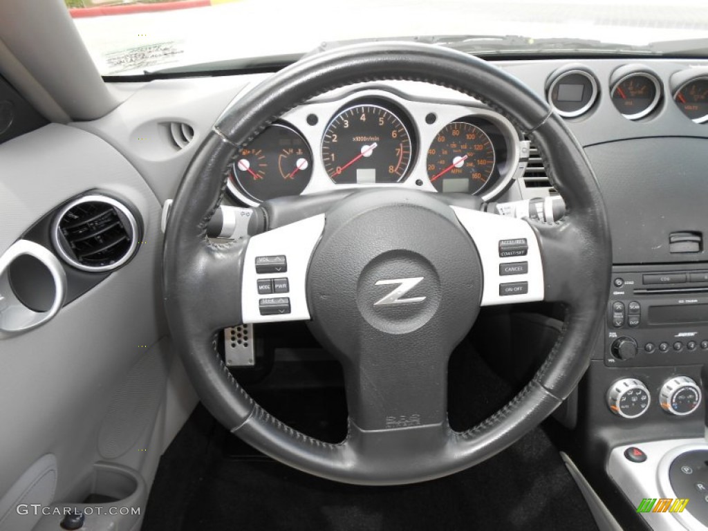 2006 Nissan 350Z Touring Roadster Frost Leather Steering Wheel Photo #68432942