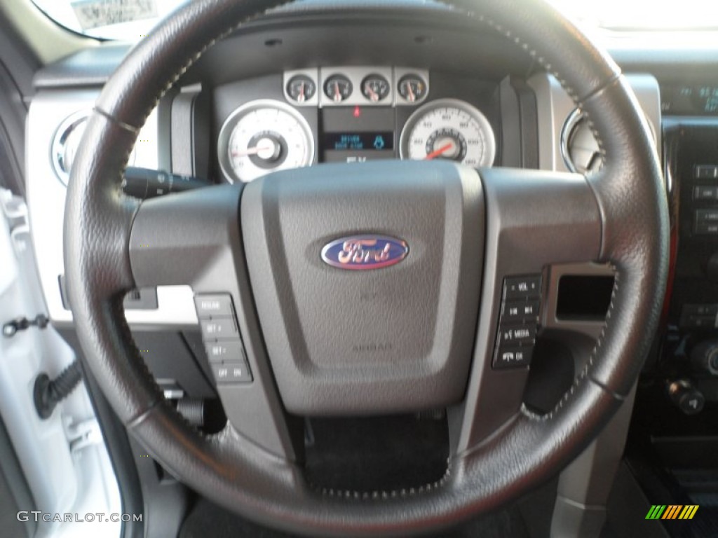 2010 Ford F150 FX4 SuperCrew 4x4 Black Steering Wheel Photo #68439143