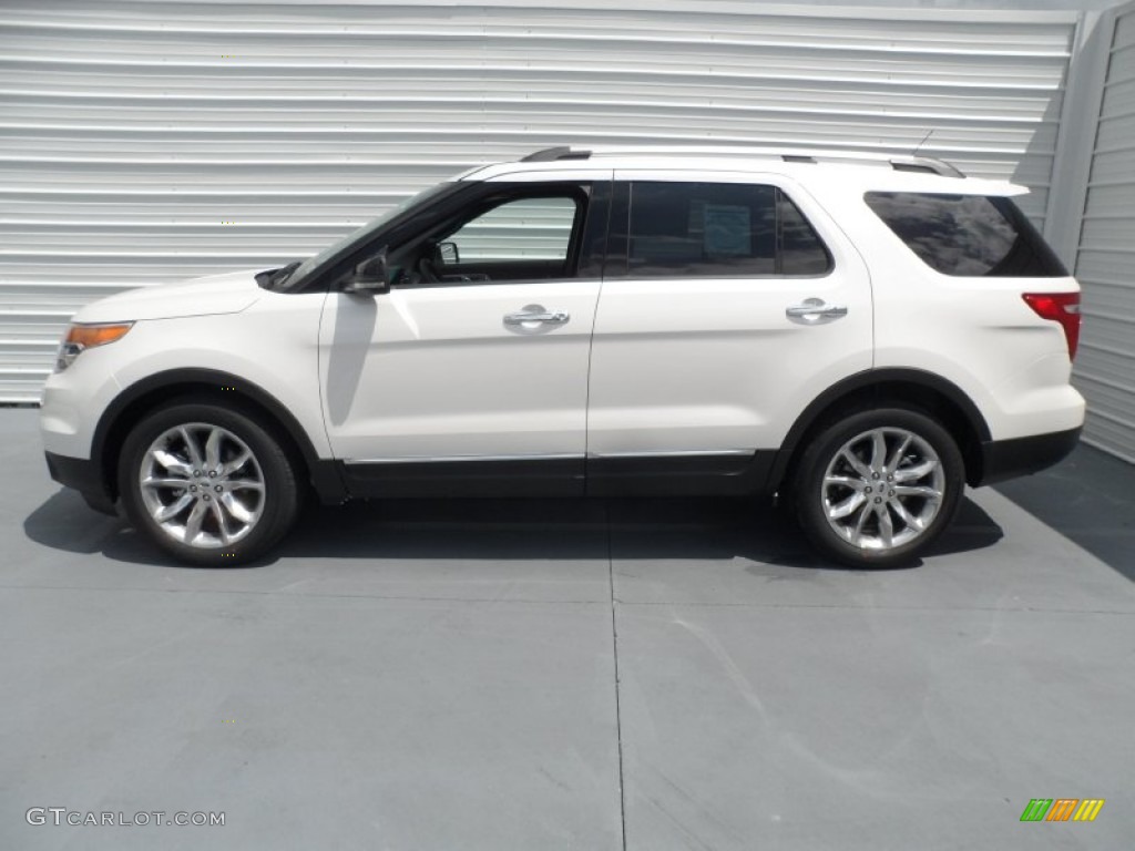 2013 Explorer XLT - White Platinum Tri-Coat / Charcoal Black photo #5