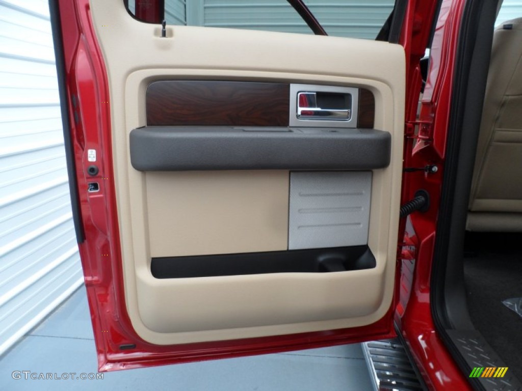 2012 Ford F150 Lariat SuperCrew Pale Adobe Door Panel Photo #68442614