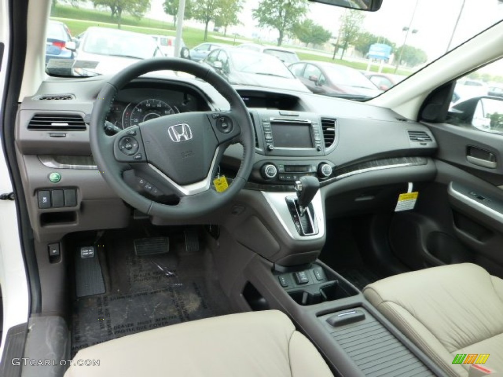 2012 CR-V EX-L 4WD - White Diamond Pearl / Beige photo #12