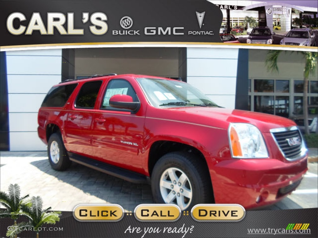 2012 Yukon XL SLT - Crystal Red Tintcoat / Light Tan photo #1