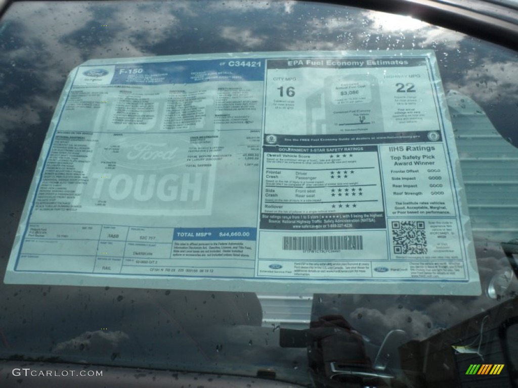2012 Ford F150 FX2 SuperCrew Window Sticker Photo #68444647