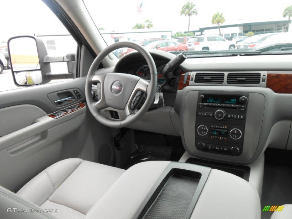 Light Titanium Interior 2012 GMC Sierra 3500HD SLT Crew Cab 4x4 Dually Photo #68445053