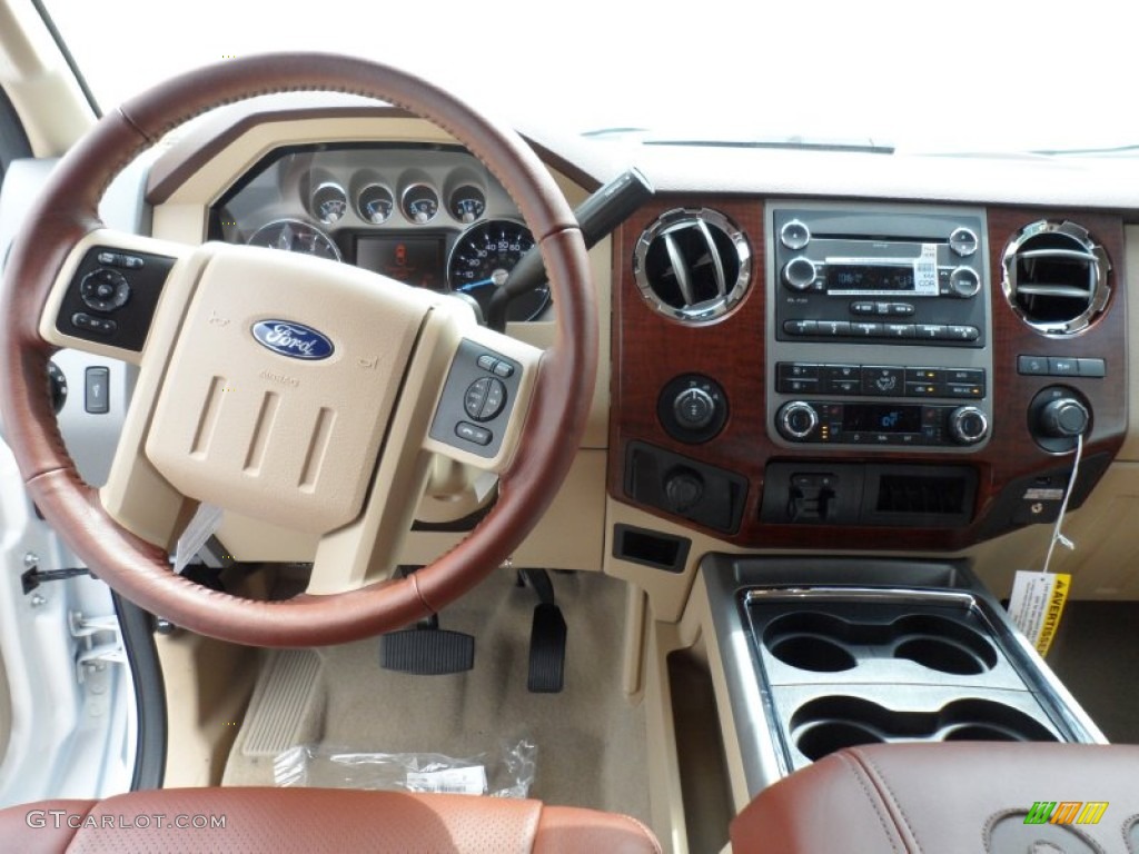 2012 F250 Super Duty King Ranch Crew Cab 4x4 - White Platinum Metallic Tri-Coat / Chaparral Leather photo #29