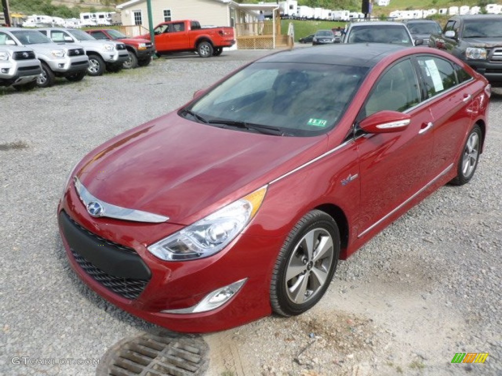 2011 Sonata Hybrid - Venetian Red / Camel photo #2