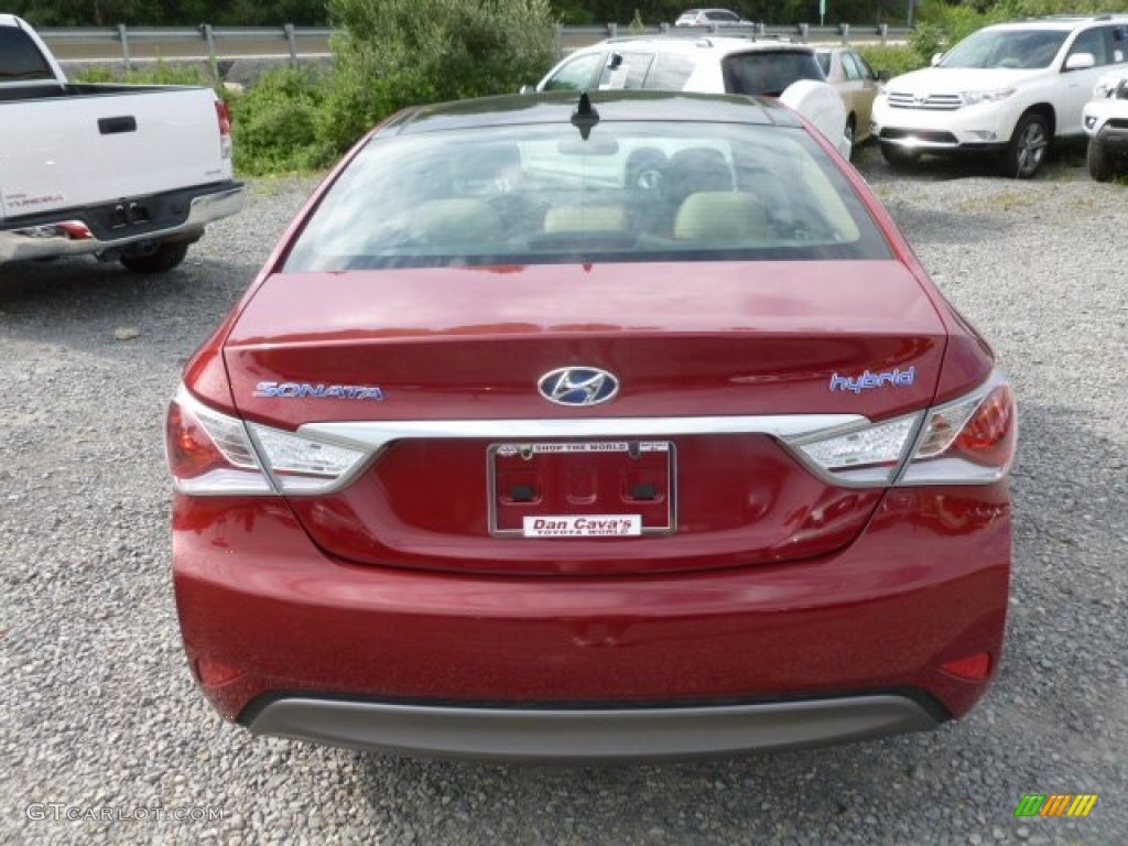 2011 Sonata Hybrid - Venetian Red / Camel photo #4