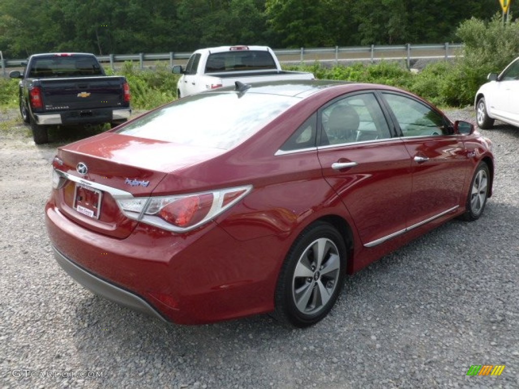 2011 Sonata Hybrid - Venetian Red / Camel photo #5