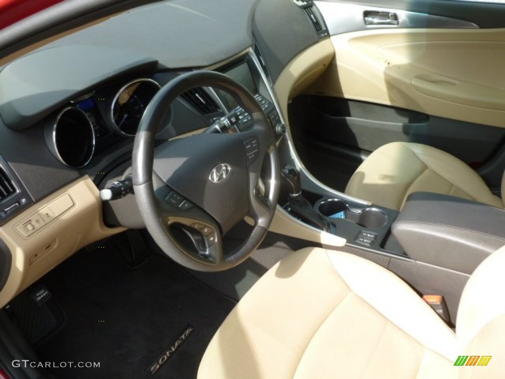 2011 Sonata Hybrid - Venetian Red / Camel photo #11