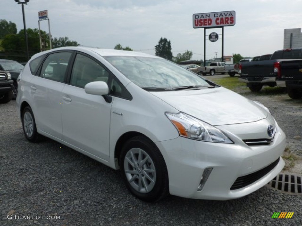 2012 Prius v Two Hybrid - Blizzard White Pearl / Misty Gray photo #1