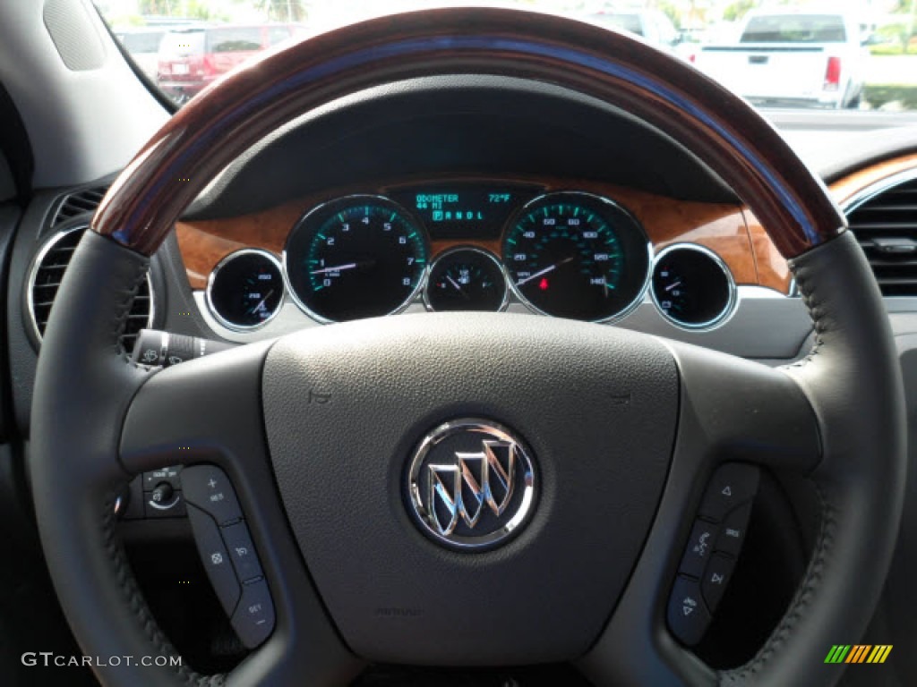 2012 Buick Enclave FWD Ebony Steering Wheel Photo #68451142