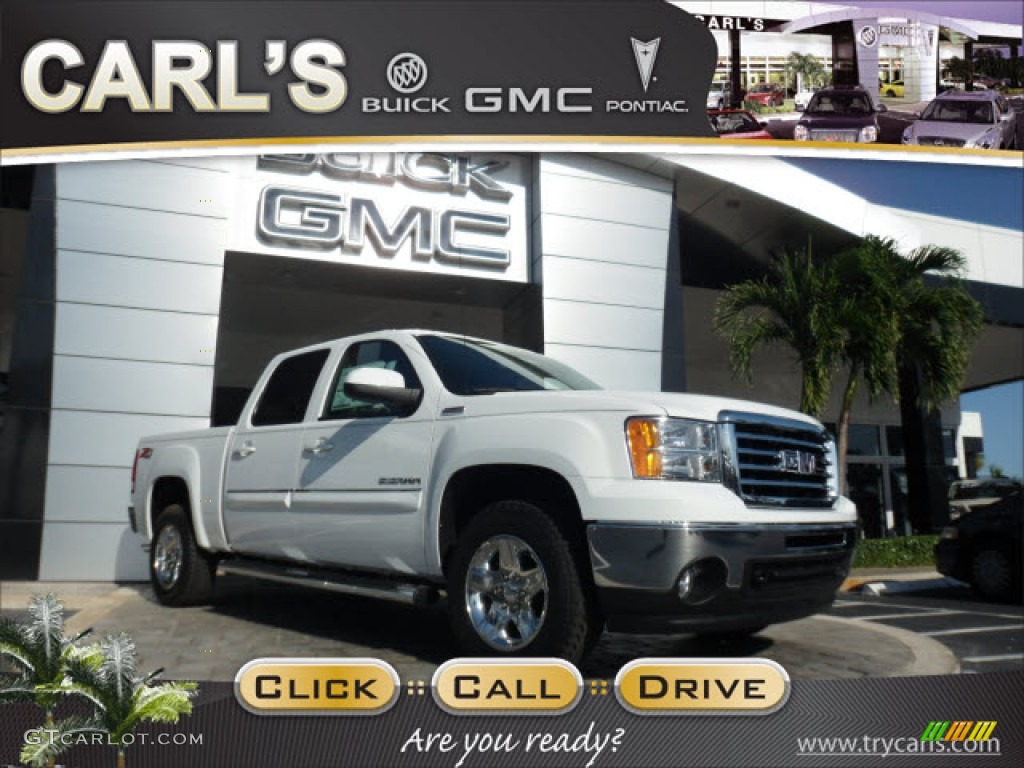 2012 Sierra 1500 SLT Crew Cab 4x4 - Summit White / Light Titanium/Ebony photo #1