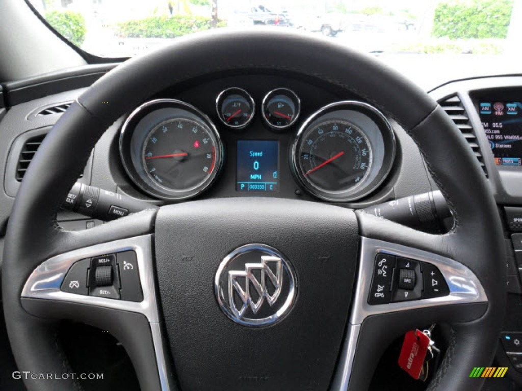 2011 Buick Regal CXL Turbo Ebony Steering Wheel Photo #68455004