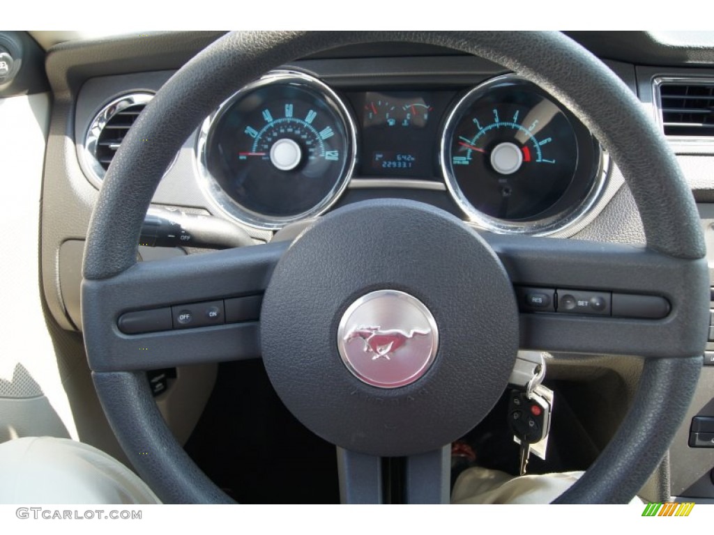 2010 Ford Mustang V6 Coupe Stone Steering Wheel Photo #68455424