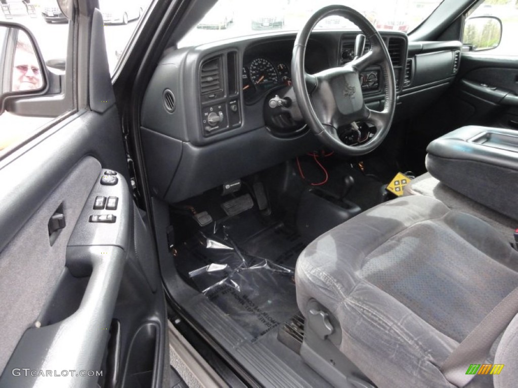 2002 Silverado 1500 LS Extended Cab 4x4 - Onyx Black / Graphite Gray photo #15