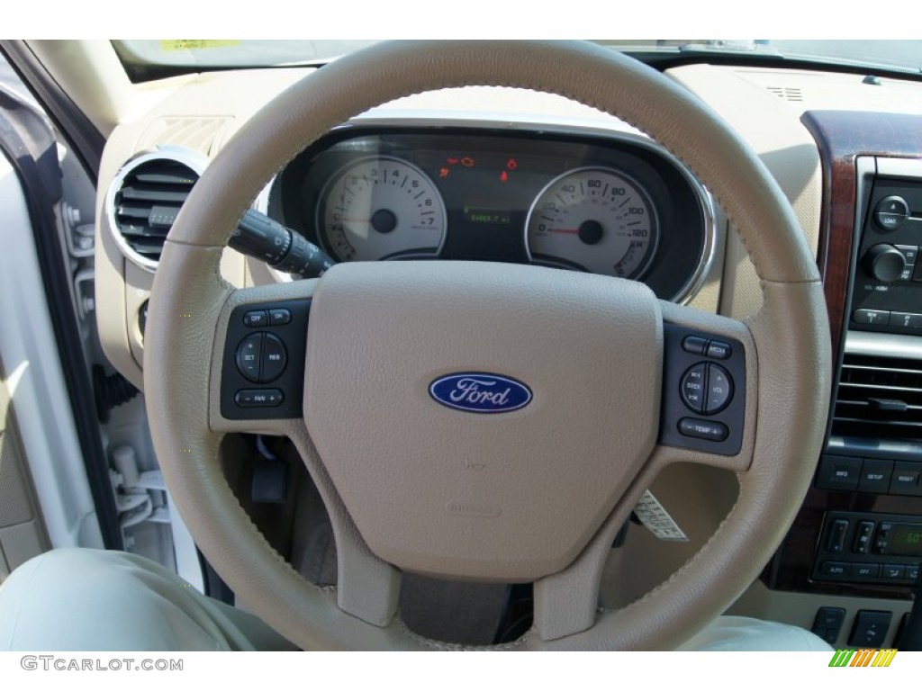 2007 Ford Explorer Limited Camel Steering Wheel Photo #68456354