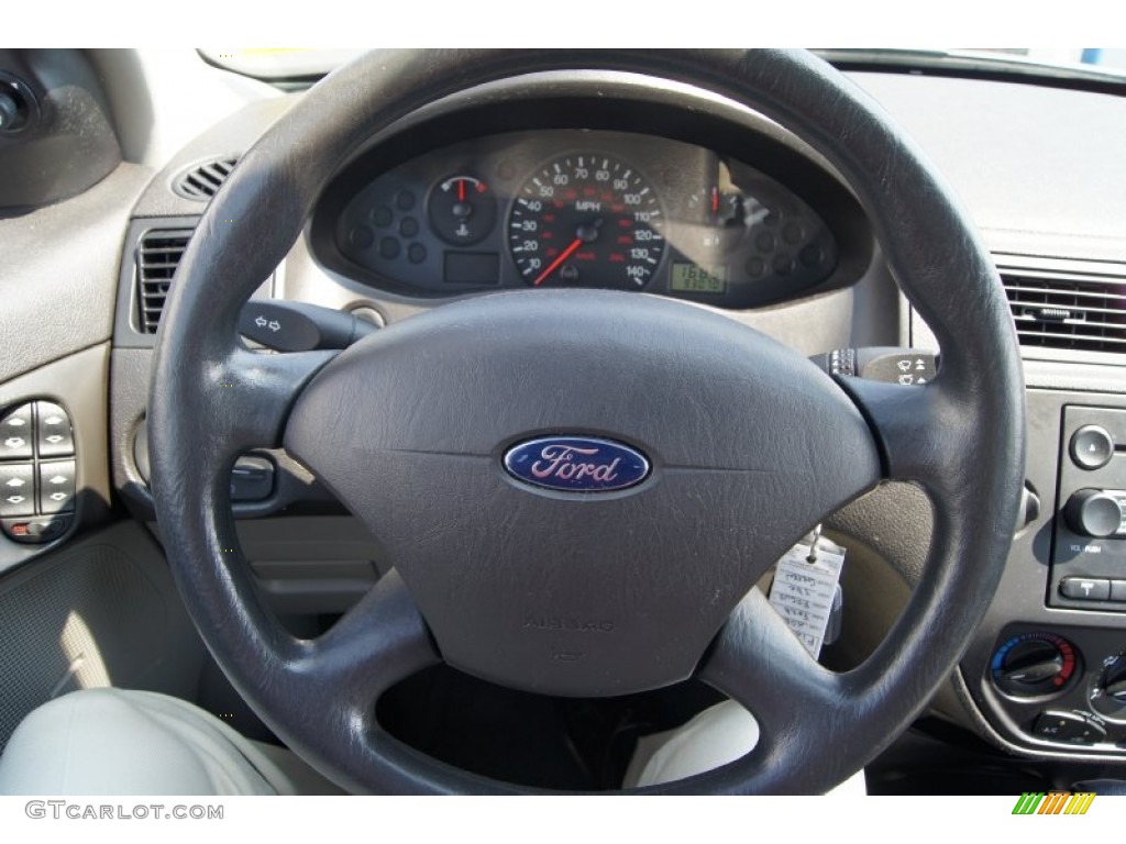 2006 Ford Focus ZX4 SE Sedan Dark Flint/Light Flint Steering Wheel Photo #68457137