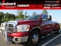 2008 Inferno Red Crystal Pearl Dodge Ram 3500 Big Horn Edition Quad Cab Dually  photo #1