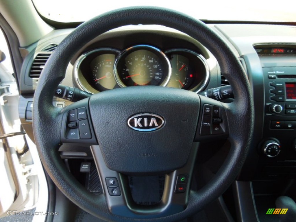 2012 Kia Sorento LX V6 Black Steering Wheel Photo #68458091