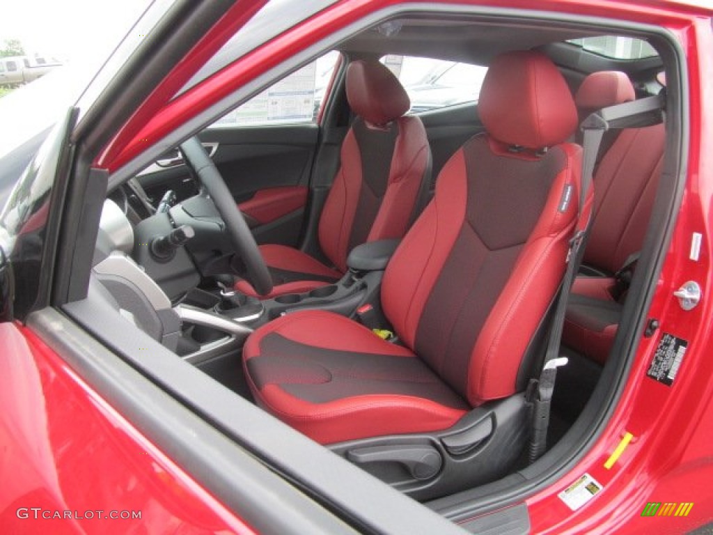 Black/Red Interior 2012 Hyundai Veloster Standard Veloster Model Photo #68460155