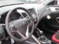 2012 Hyundai Veloster Black/Red Interior Transmission Photo