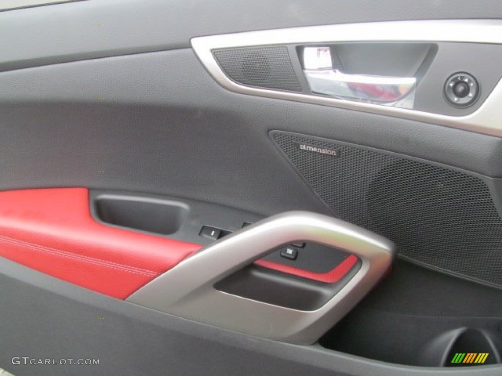 2012 Hyundai Veloster Standard Veloster Model Black/Red Door Panel Photo #68460173