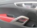 2012 Hyundai Veloster Black/Red Interior Door Panel Photo