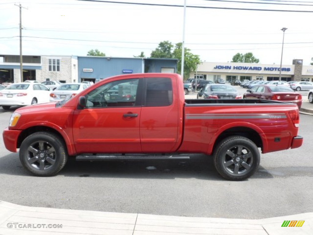 2012 Titan SV King Cab 4x4 - Red Alert / Sport Apperance Gray/Charcoal photo #4