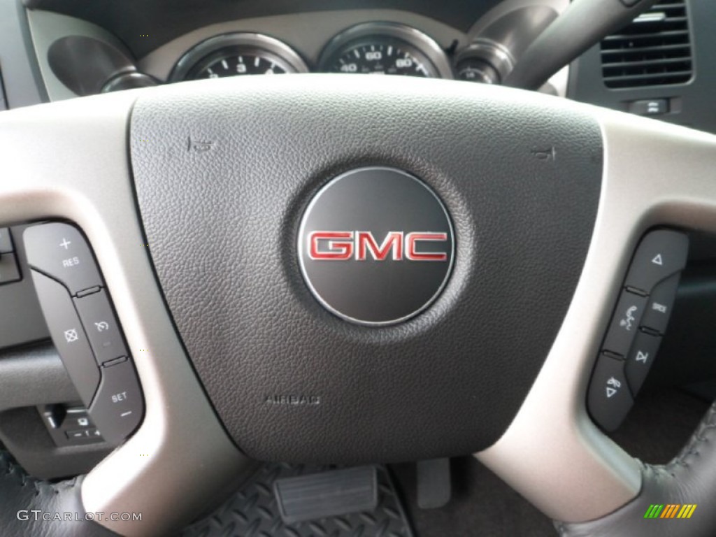 2013 GMC Sierra 1500 SLE Regular Cab 4x4 Ebony Steering Wheel Photo #68463190
