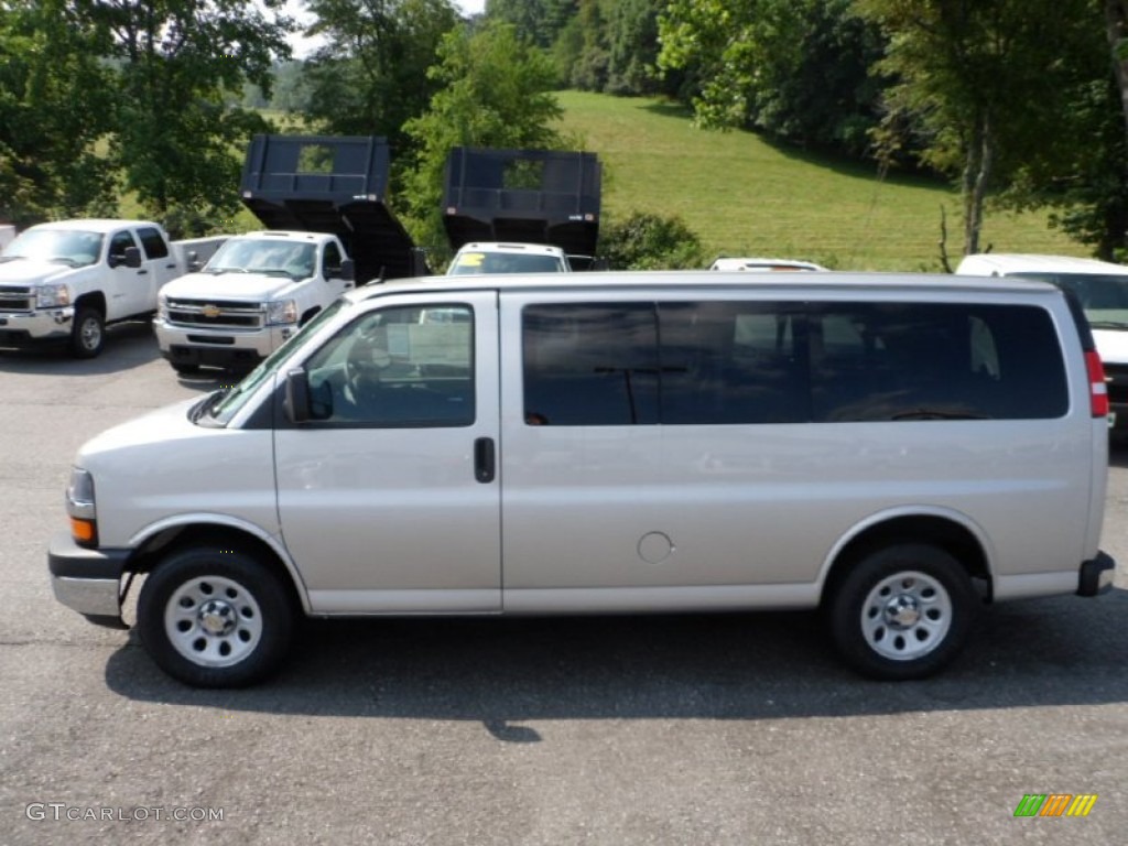 2012 Express LS 1500 AWD Passenger Van - Sheer Silver Metallic / Medium Pewter photo #1