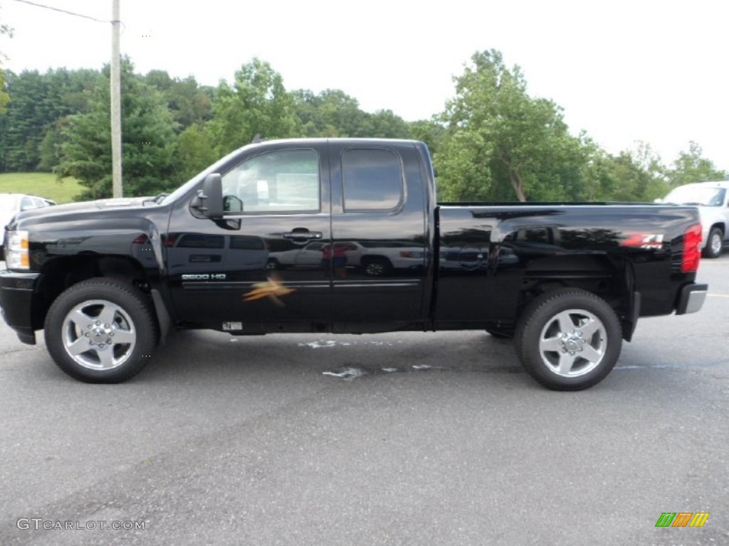 Black 2012 Chevrolet Silverado 2500HD LTZ Extended Cab 4x4 Exterior Photo #68463796