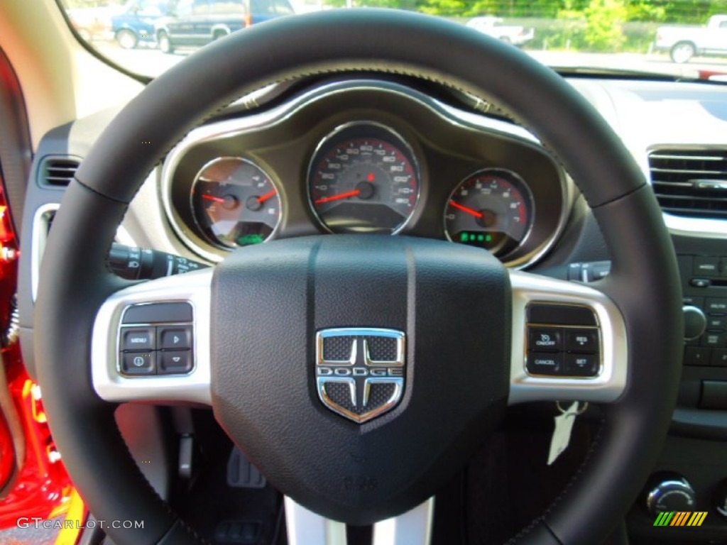 2012 Dodge Avenger SXT Black/Light Frost Beige Steering Wheel Photo #68464558