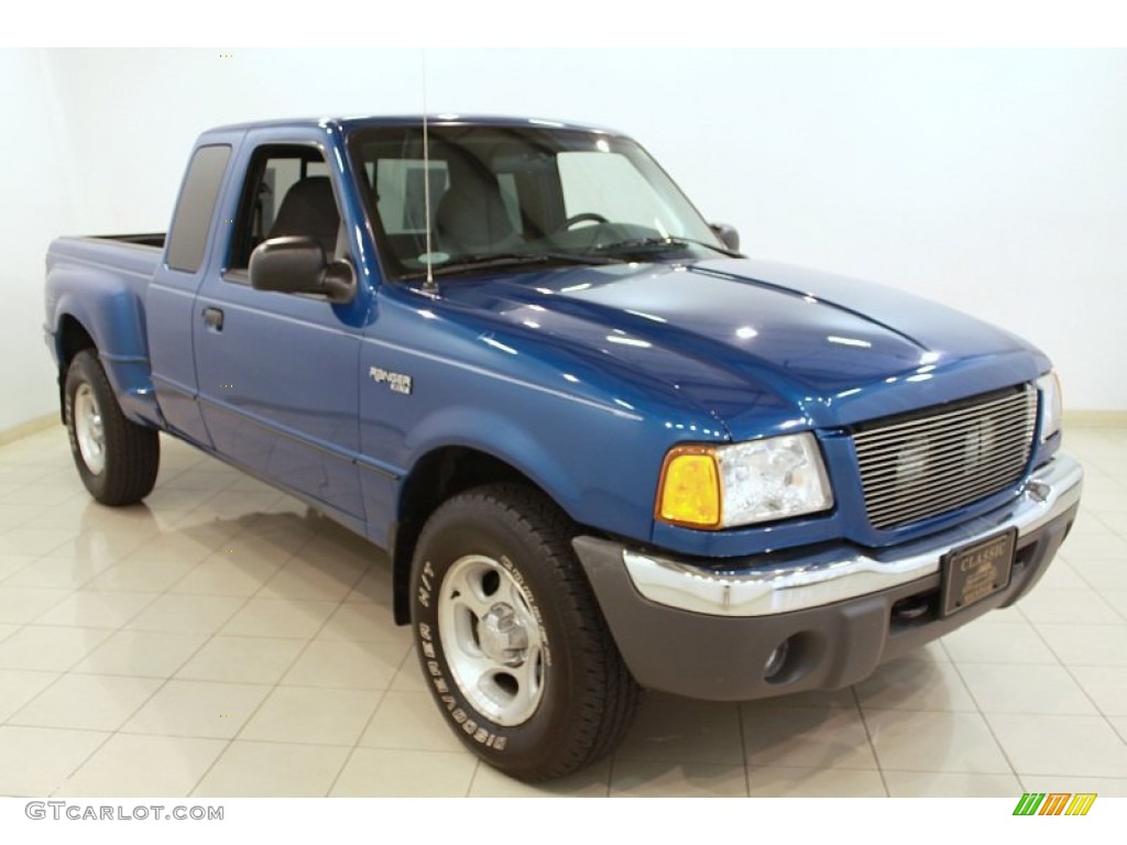 2001 Ranger XLT SuperCab 4x4 - Bright Island Blue Metallic / Dark Graphite photo #1