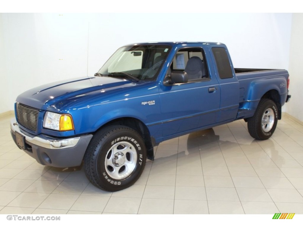 Bright Island Blue Metallic 2001 Ford Ranger XLT SuperCab 4x4 Exterior Photo #68464762