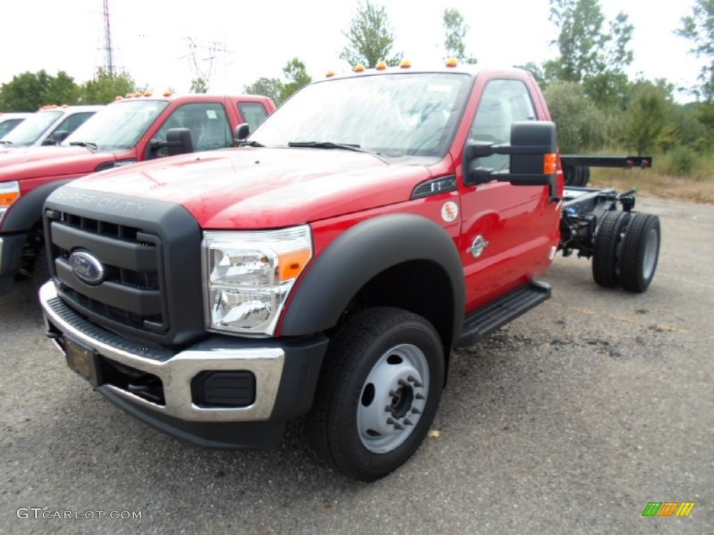 Vermillion Red 2012 Ford F550 Super Duty XL Regular Cab 4x4 Chassis Exterior Photo #68464831
