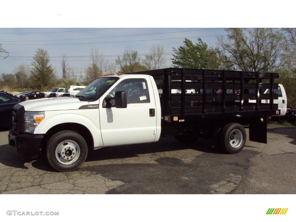 2012 F350 Super Duty XL Regular Cab Stake Truck - Oxford White / Steel photo #1