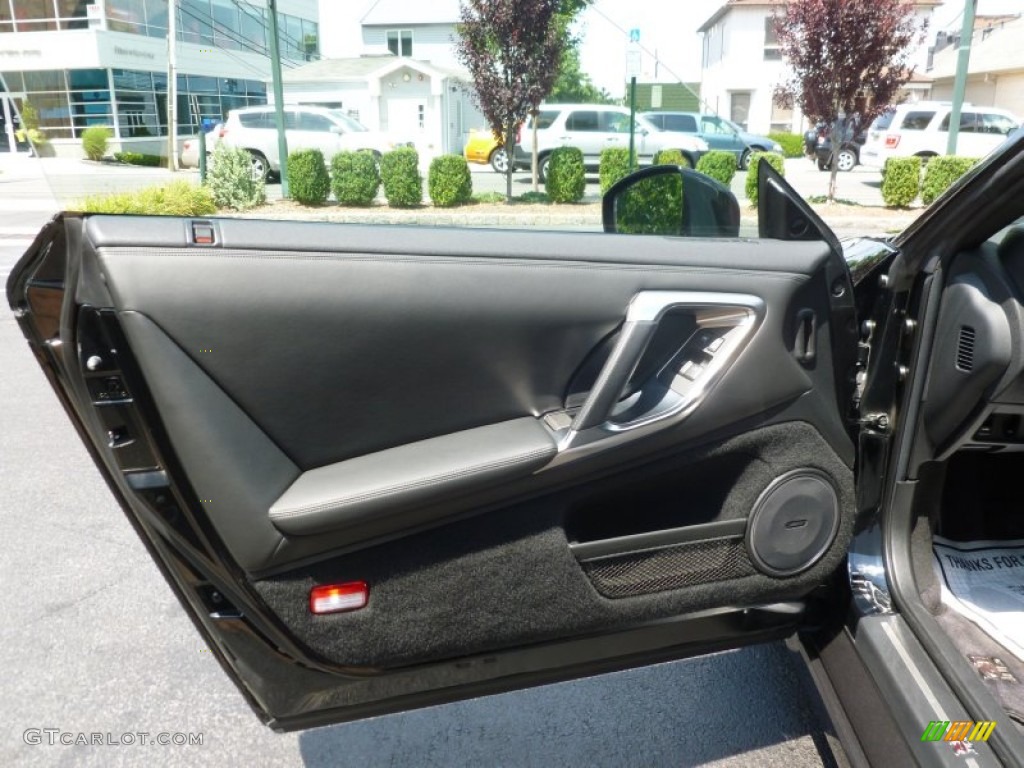 2010 Nissan GT-R Premium Black Door Panel Photo #68467168