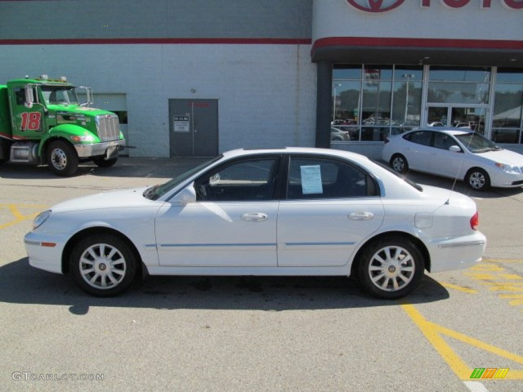2002 Sonata GLS V6 - Noble White / Black photo #4