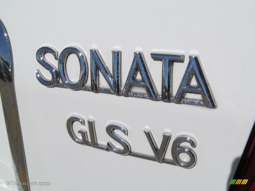 2002 Sonata GLS V6 - Noble White / Black photo #7