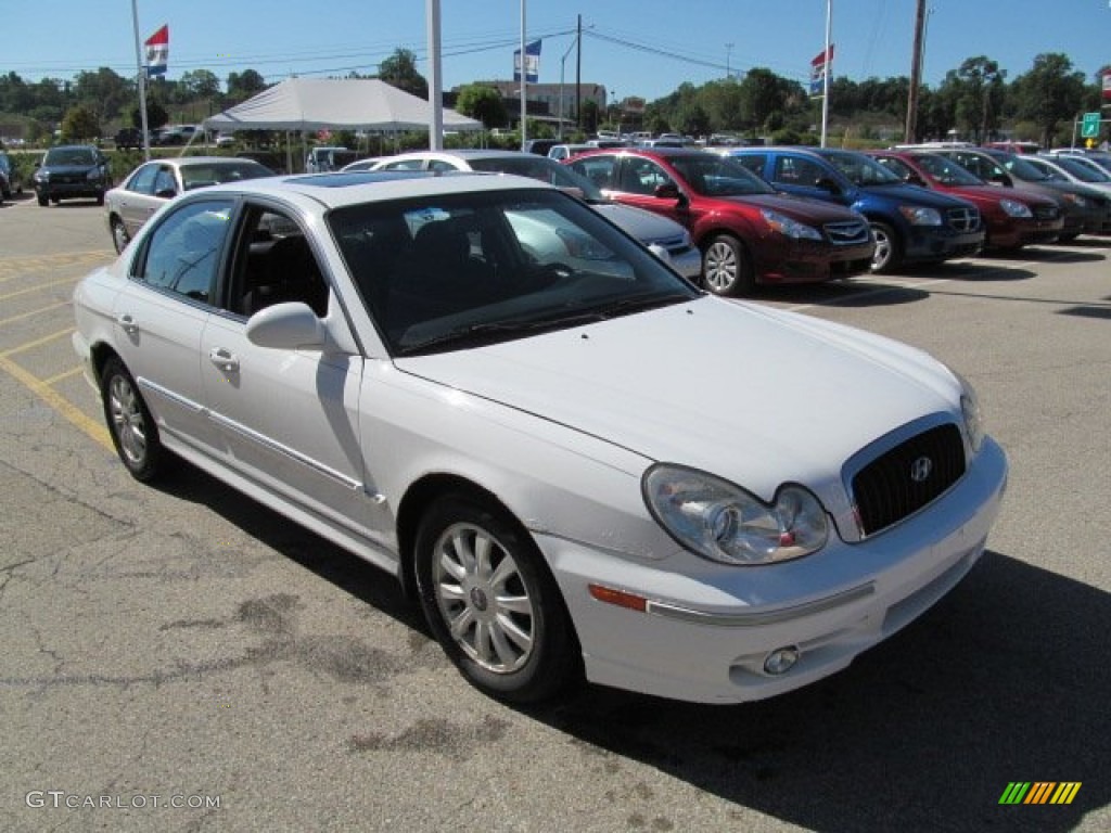 2002 Sonata GLS V6 - Noble White / Black photo #9