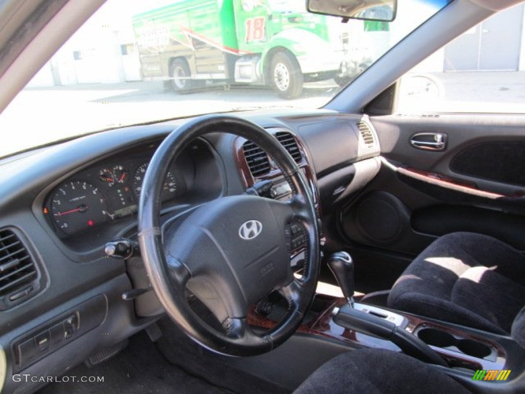 2002 Sonata GLS V6 - Noble White / Black photo #12